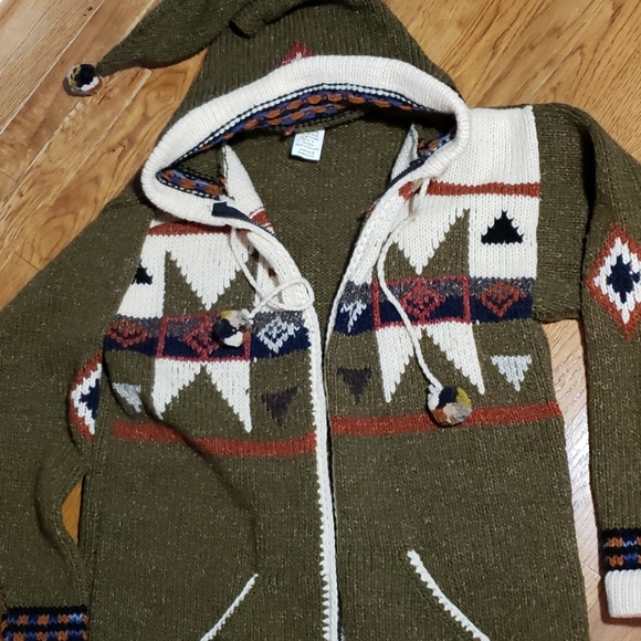 Inca Maki zip front sweater handmade m l - Picture 2 of 6